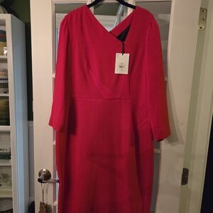 LK Bennett Vibrant Red Long Sleeve Dress